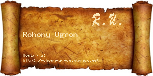 Rohony Ugron névjegykártya